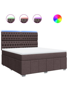 Giroletto a Molle con Materasso Marrone Scuro 180x200cm Tessuto