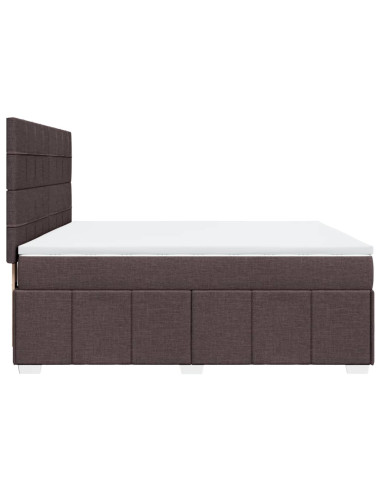 Giroletto a Molle con Materasso Marrone Scuro 180x200cm Tessuto