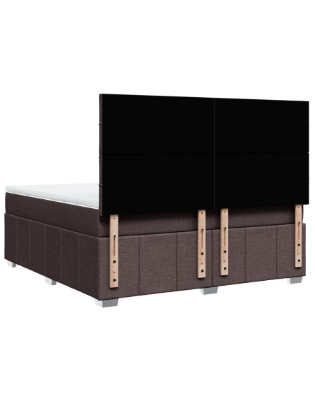 Giroletto a Molle con Materasso Marrone Scuro 180x200cm Tessuto