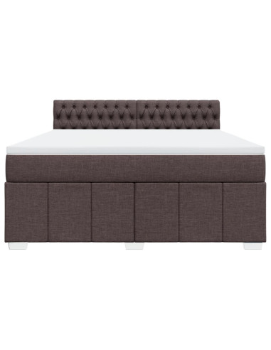 Giroletto a Molle con Materasso Marrone Scuro 180x200cm Tessuto