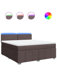 Giroletto a Molle con Materasso Marrone Scuro 180x200cm Tessuto