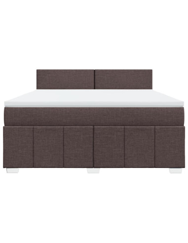 Giroletto a Molle con Materasso Marrone Scuro 180x200cm Tessuto