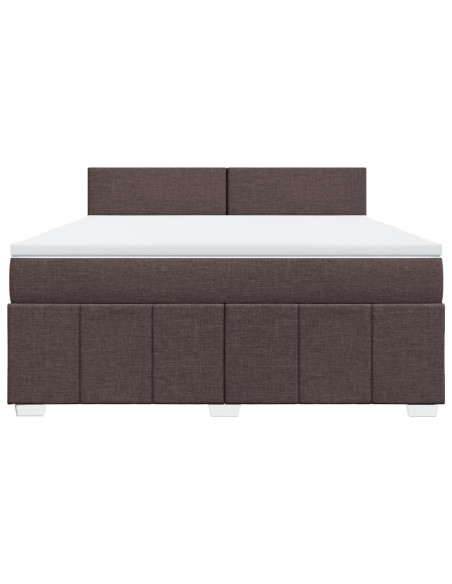 Giroletto a Molle con Materasso Marrone Scuro 180x200cm Tessuto