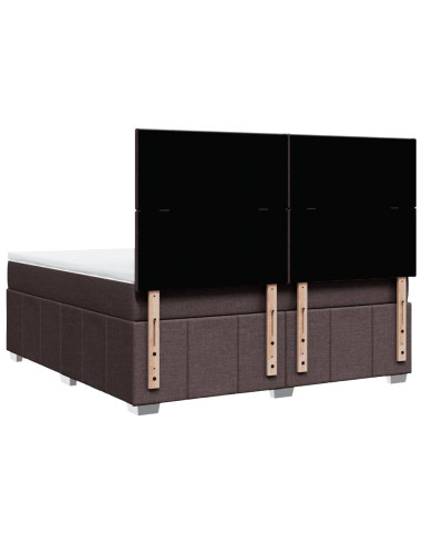 Giroletto a Molle con Materasso Marrone Scuro 180x200cm Tessuto