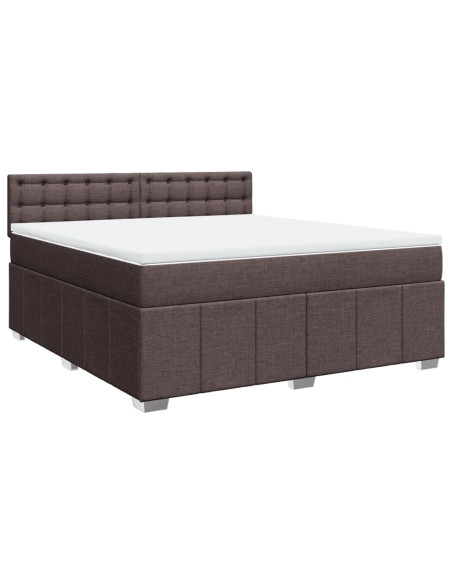 Giroletto a Molle con Materasso Marrone Scuro 180x200cm Tessuto
