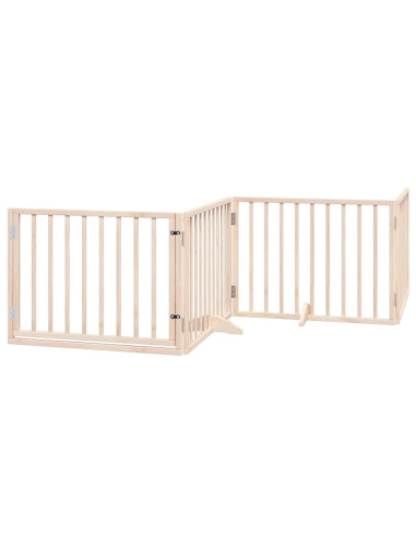 Cancello per Cani Porta Pieghevole 8 Pannelli 640 cm in Pioppo
