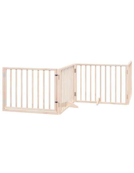 Cancello per Cani Porta Pieghevole 8 Pannelli 640 cm in Pioppo