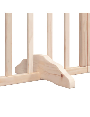 Cancello per Cani Porta Pieghevole 8 Pannelli 640 cm in Pioppo