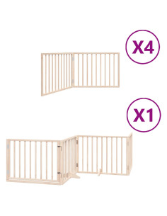 Cancello per Cani Porta Pieghevole 12 Pannelli 960 cm in Pioppo