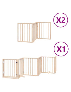 Cancello per Cani Porta Pieghevole 12 Pannelli 300 cm in Pioppo
