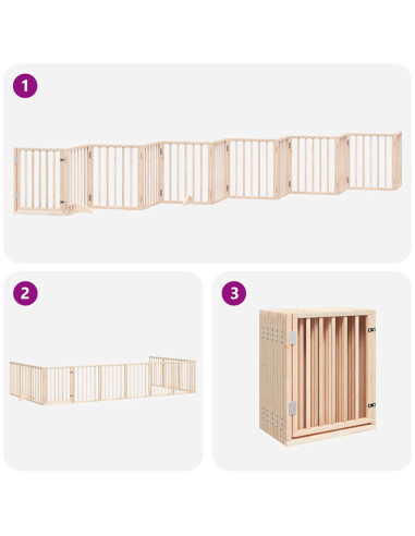 Cancello per Cani Porta Pieghevole 12 Pannelli 300 cm in Pioppo