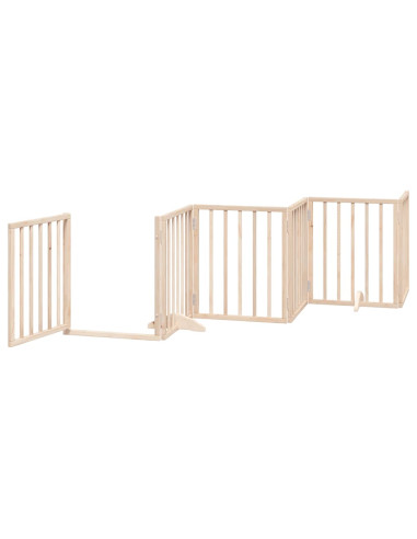 Cancello per Cani con Porta Pieghevole 9 Pannelli 450 cm Pioppo