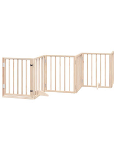 Cancello per Cani Pieghevole 6 Pannelli 300 cm Legno di Pioppo