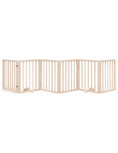Cancello per Cani Pieghevole 6 Pannelli 300 cm Legno di Pioppo