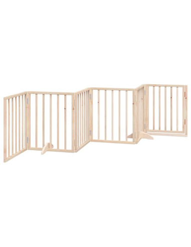Cancello per Cani Pieghevole 6 Pannelli 300 cm Legno di Pioppo