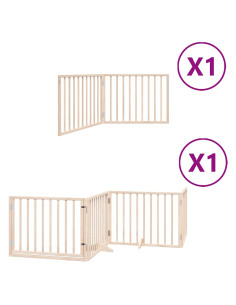 Cancello per Cani Pieghevole 6 Pannelli 480 cm Legno di Pioppo
