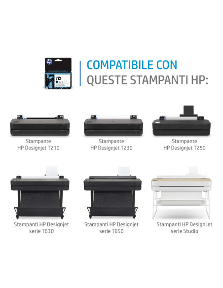 HP Cartuccia di inchiostro nero originale DesignJet 712 da 80 ml