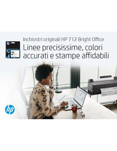 HP Cartuccia di inchiostro nero originale DesignJet 712 da 80 ml