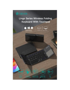 DEVIA TASTIERA E TOUCHPAD BLUETOOTH RICHIUDIBILE COMPATIBILE MICROSOFT, ANDROID, APPLE