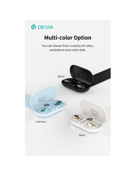DEVIA AURICOLARI EM406 WIRELESS SENZA INSERIMENTO NELL'ORECCHIO OWS LITE1 BLU