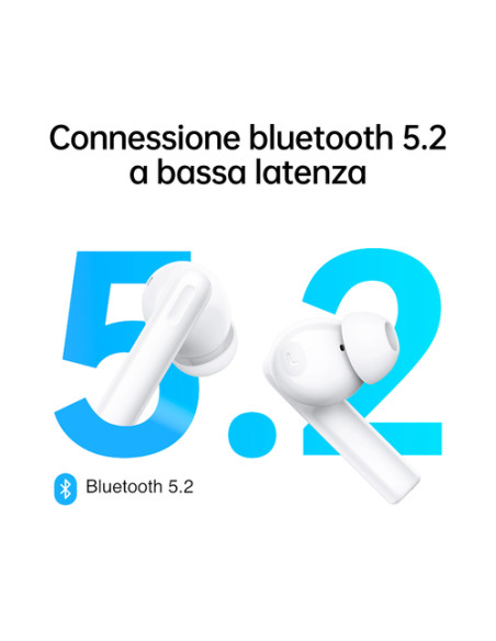 OPPO Enco Buds2, Auricolari True Wireless, Bluetooth 5.2, in-ear, Cancellazione rumore in chiamata, Comandi Touch, Audio Binaura