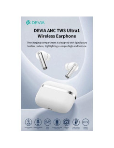 DEVIA AURICOLARI CARICA WIRELESS ANC TWS ULTRA1 ANNULLAMENTO RUMORE ESTERNO BIANCHI