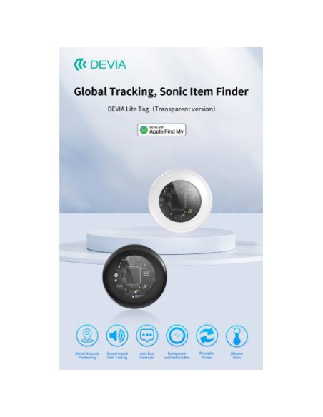 DEVIA ANTI-SMARRIMENTO DROPTAG G2305 COMPATIBILE CON APPLE FIND MY NERO