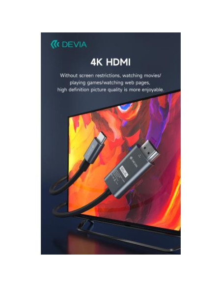 DEVIA ADATTATORE DA TIPO-C AD HDMI PER TRASMISSIONE DA SMARTPHONE A MONITOR