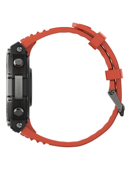 Amazfit T-Rex 3 Lava 3,81 cm (1.5") AMOLED 48.5 mm Digitale 480 x 480 Pixel Touch screen Nero, Acciaio inox GPS (satellitare)