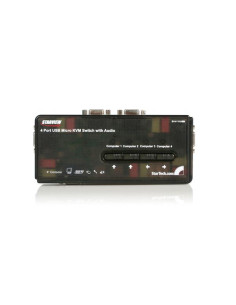 StarTech.com Kit Switch KVM USB con audio e cavi 4 porte, colore nero