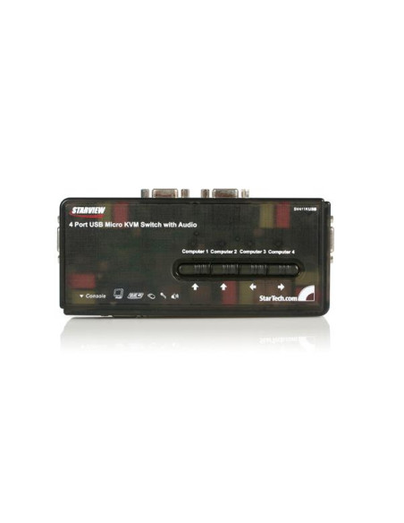 StarTech.com Kit Switch KVM USB con audio e cavi 4 porte, colore nero