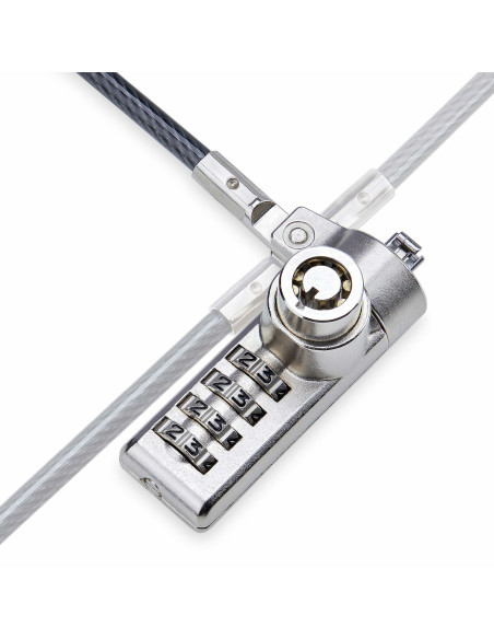 StarTech.com Cavo di Sicurezza per Notebook a duplice accesso da 2m, con chiave identica e a combinazione per dispositivi K-Slot