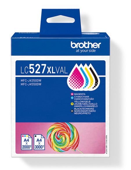 Brother LC527XLVAL cartuccia d'inchiostro 4 pz Originale Resa elevata (XL) Nero, Ciano, Magenta, Giallo