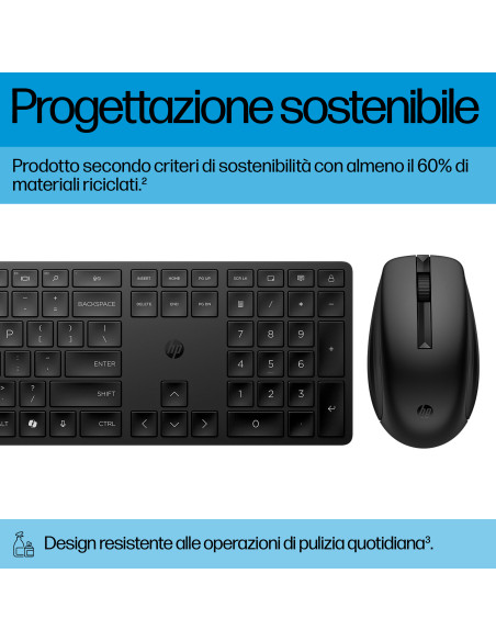 HP Tastiera e mouse wireless combinati 655