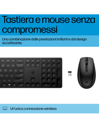 HP Tastiera e mouse wireless combinati 655