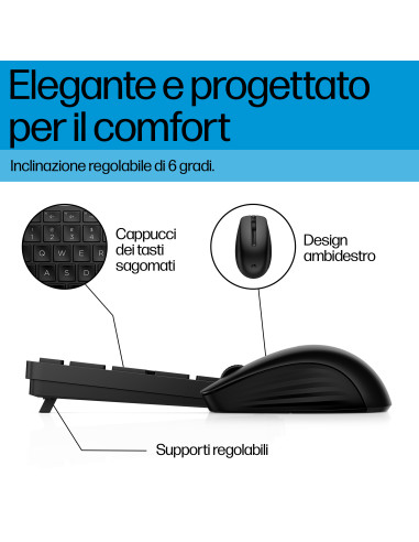HP Tastiera e mouse wireless combinati 655