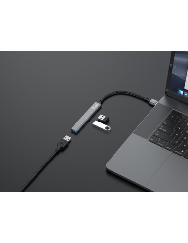 Equip 128960 hub di interfaccia USB 3.2 Gen 1 (3.1 Gen 1) Type-A 5000 Mbit/s Nero, Grigio
