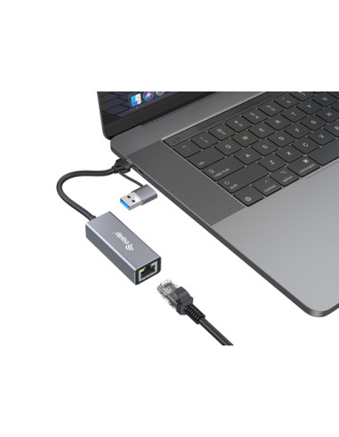 Equip Adattatore di rete da USB-C a 2,5 Gigabit Ethernet (USB-C+A)