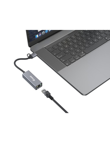 Equip Adattatore di rete da USB-C a 2,5 Gigabit Ethernet (USB-C+A)