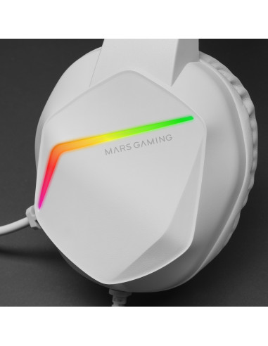 Mars Gaming MH122W cuffia e auricolare Cablato A Padiglione USB tipo A Bianco