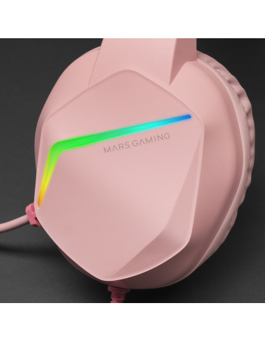 Mars Gaming MH122P cuffia e auricolare Cablato A Padiglione USB tipo A Rosa