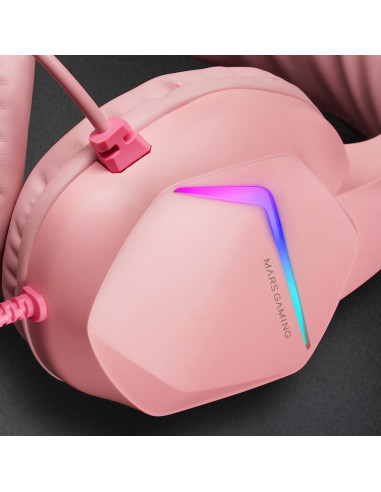 Mars Gaming MH122P cuffia e auricolare Cablato A Padiglione USB tipo A Rosa