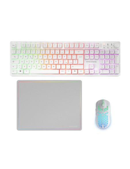 Mars Gaming MCPWXWIT tastiera Mouse incluso Wireless a RF + USB QWERTY Italiano Bianco