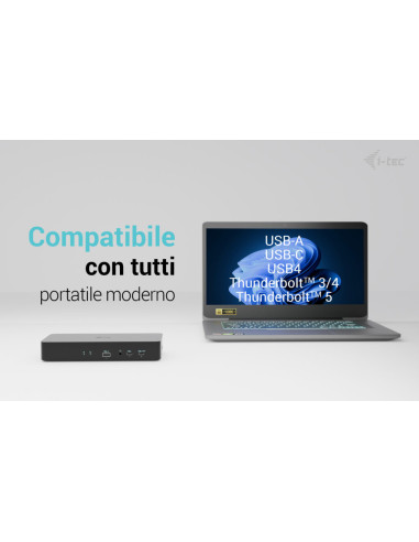 i-tec Universal Intelligent Dual Display Docking Station + Power Delivery 100W