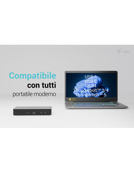 i-tec Universal Intelligent Dual Display Docking Station + Power Delivery 100W