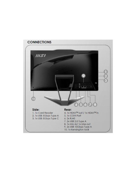 MSI PC AIO 21,5" WHITE TOUCH i5-13400 8GB 256GB SSD WIN 11 PRO