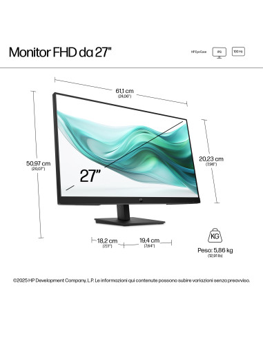 HP Series 3 Pro Monitor serie 3 Pro FHD da 27'' – 327ph