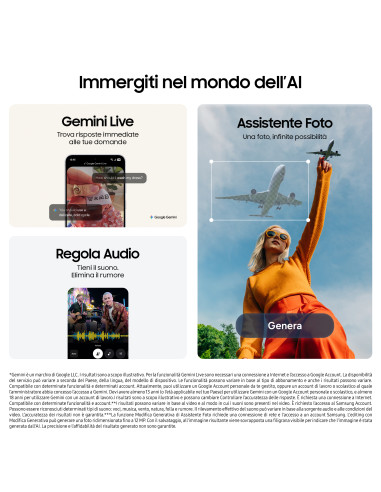 Samsung Galaxy S25 FE, Smartphone AI, Display Dynamic AMOLED 2X 6.7'', Fotocamera 50MP, 8GB RAM, 256GB, Batteria 4.900 mAh, Navy