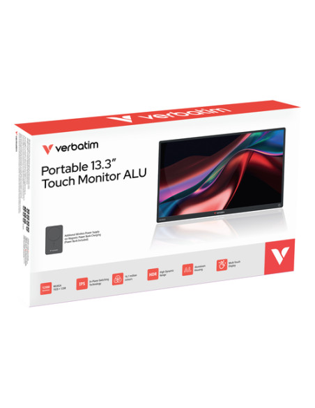 Verbatim 32087 TV e monitor portatile Nero 33,8 cm (13.3") 1920 x 1200 Pixel