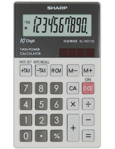 Sharp EL-W211G calcolatrice Tasca Calcolatrice finanziaria Grigio